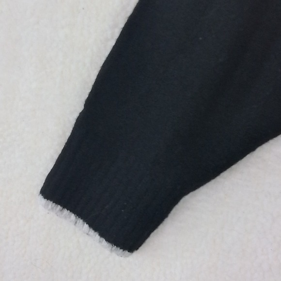 H&M Knit Sweater Hoodie‎ Size Small in Black w/ White Trim - Picture 9 of 11